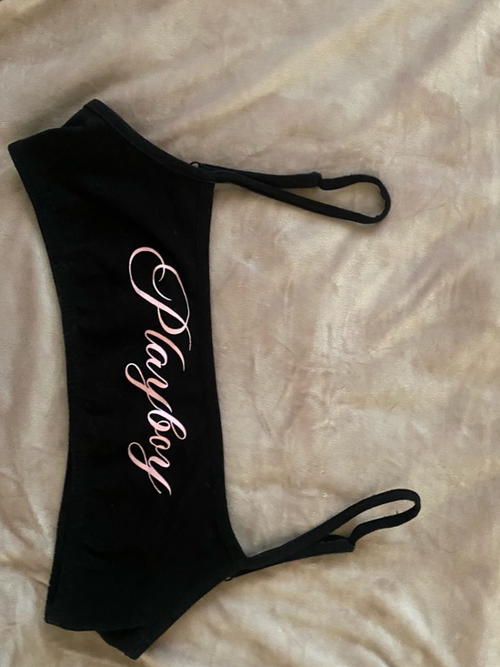 PLAYBOY Tops - PLAYBOY Black bra top with Pink Logo